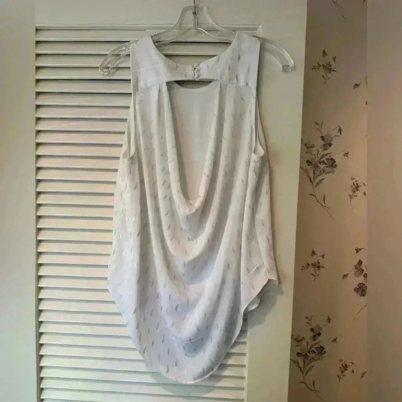 Brixon Ivy White Tank with Silver Print with Open Back in Size Small - Picture 3 of 7